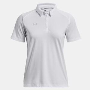 BRAND NEE NEVER WORN 1370431 Under Armour White Womens Team Tech Polo Shirt